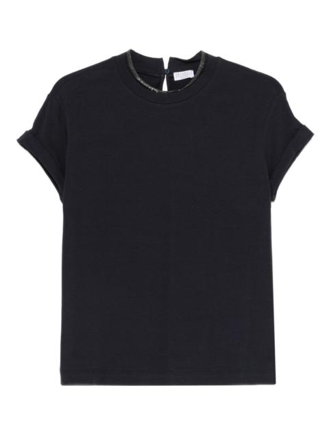 high-neck T-shirt