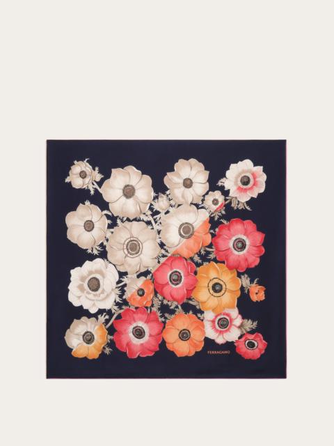 Anemone print silk foulard