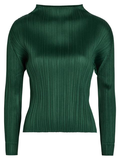 Pleats Please Issey Miyake Pleated Mock-neck Woven top