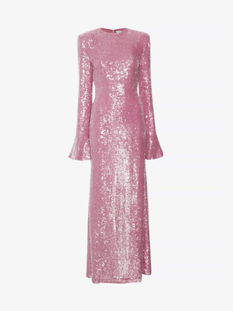 Sequin Flare Sleeve Maxi Dress