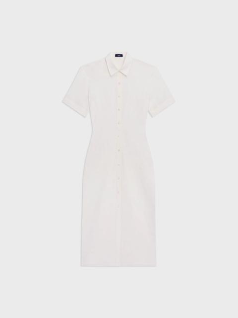 Short-Sleeve Shirt Dress in Galena Linen