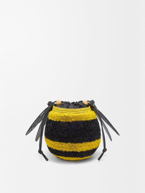 Bee basket in raffia and calfskin