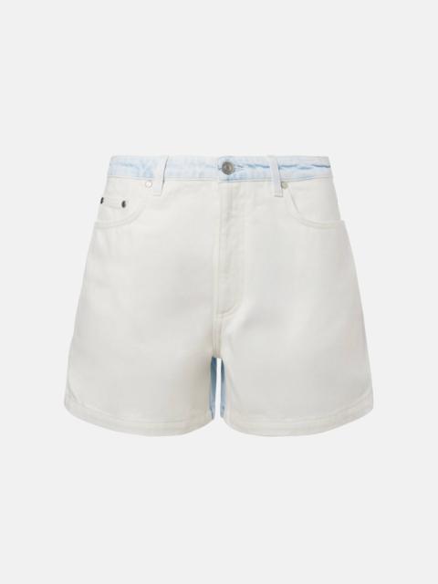 Mid-rise denim shorts