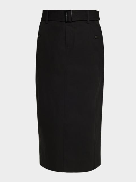 Belted Midi Pencil Skirt