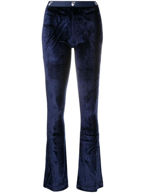 velour flared trousers