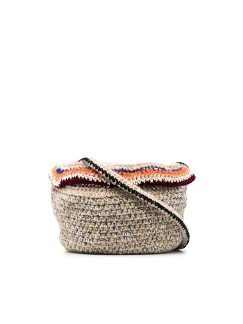 chunky-knit wool shoulder bag