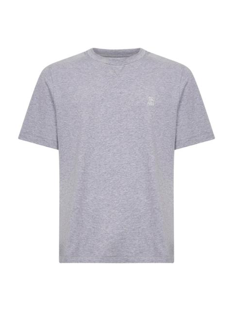 Grey Solomeo crest crewneck T-shirt