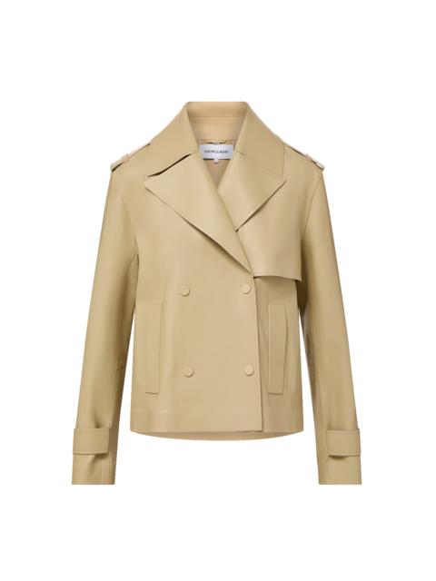 HEATHCLIFF CROPPED LEATHER TRENCH COAT
