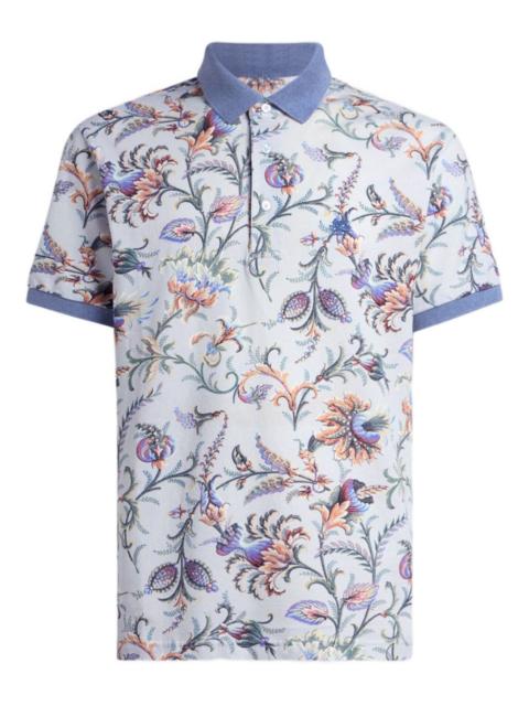 floral cotton polo shirt
