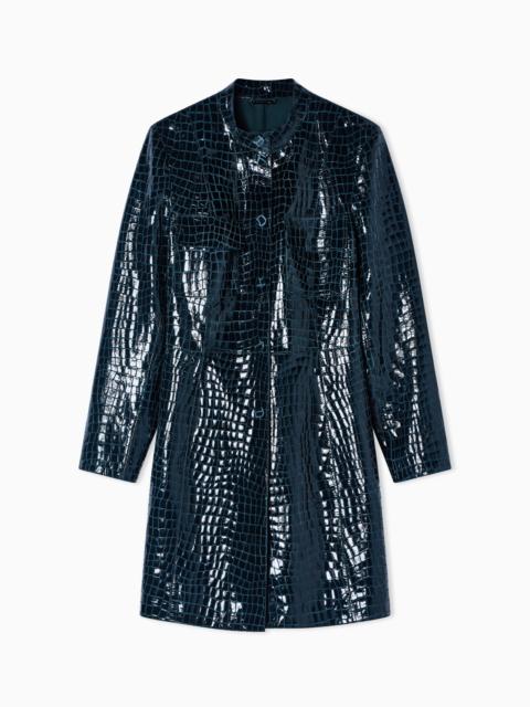 LEATHER COAT WITH CROCODILE PRINT ASV