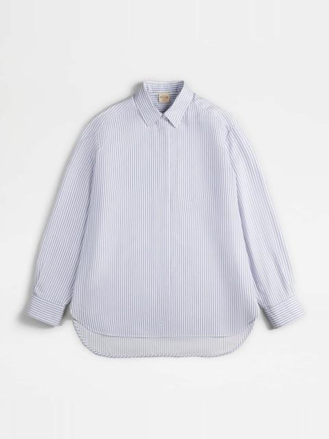 STRIPED SHIRT - LIGHT BLUE, WHITE