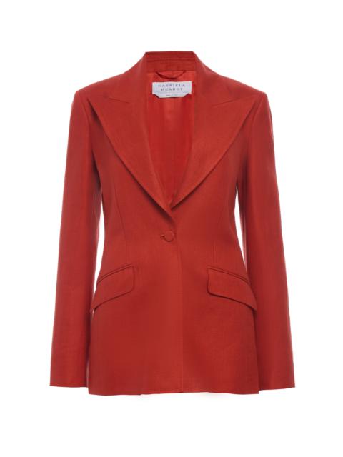 Leiva Blazer in Antelope Orange Linen Twill