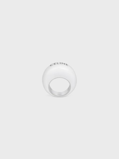 Celine Sulky Ring in Enamel and Brass with Rhodium Finish