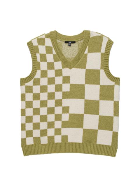 (WMNS) Vans Courtyard Checker Sweater Vest 'Green White' VN000F6WBD4