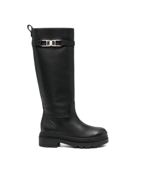 Vara Chain knee-high boots