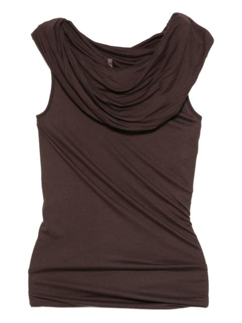 cowl-neck draped top