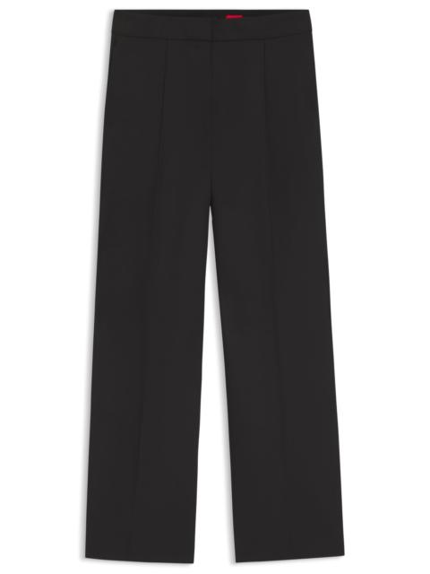REGULAR-FIT PANTS WITH WIDE LEG IN STRETCH FABRIC