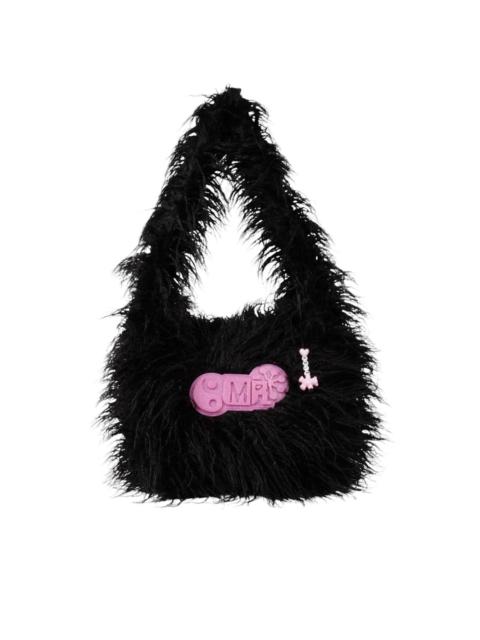charm-detail faux-fur tote bag