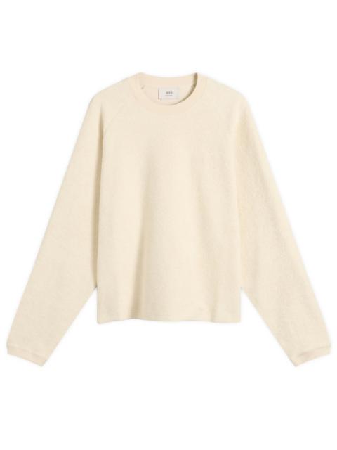 AMI Paris Reversed Non Brushed Fleece Crewneck Sweatshirt
