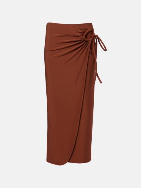 Afoso gathered jersey wrap skirt