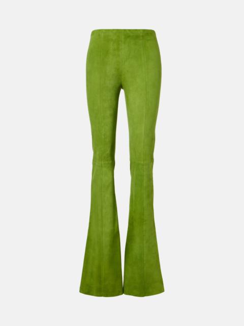Gege suede flared pants