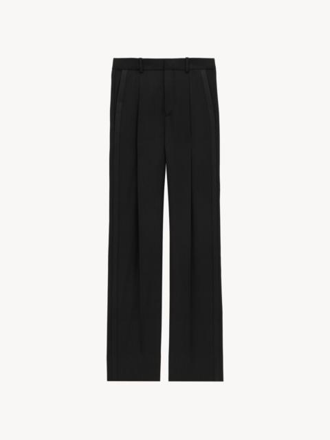 TUXEDO HIGH-WAISTED PANTS IN GRAIN DE POUDRE