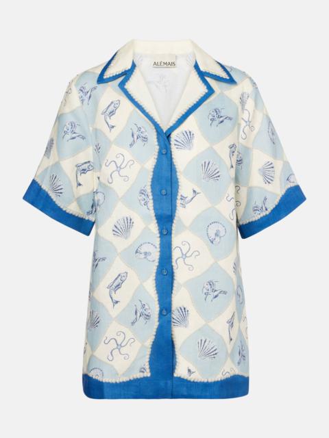 Printed linen shirt