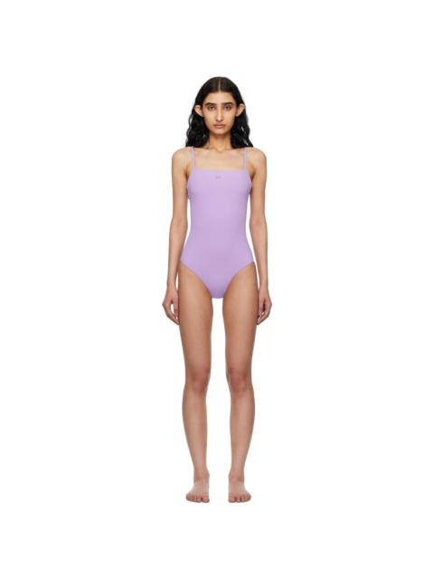 Purple Square Neck Swimsuit