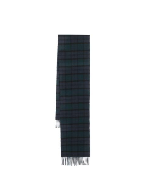 tartan-check wool scarf