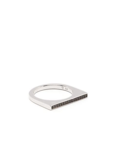 crystal-embellished signet ring