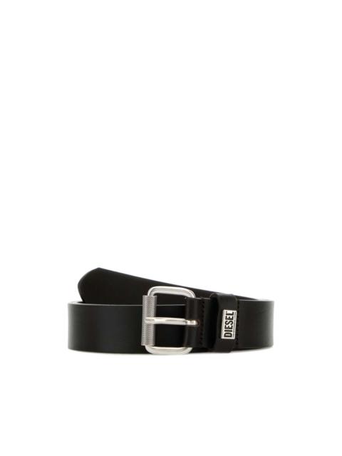 logo-plaque leather belt