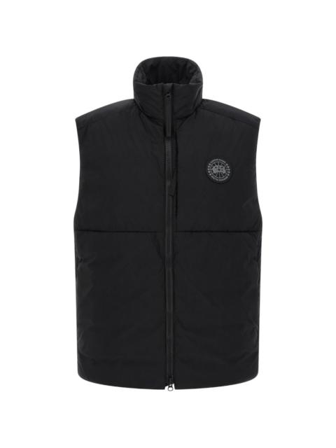 quilted logo-patch gilet