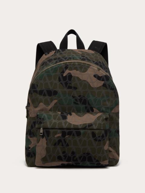 VALENTINO GARAVANI CAMOUTOILE CANVAS BACKPACK