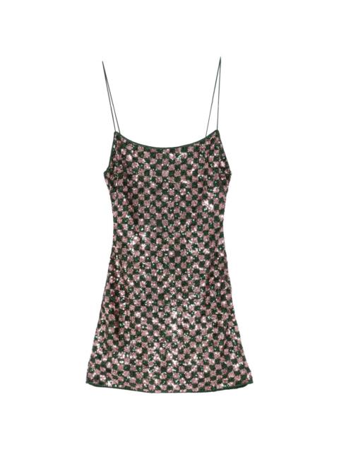 sequin-pattern mini dress