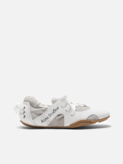 Leather lace-up shoes - Off white/white