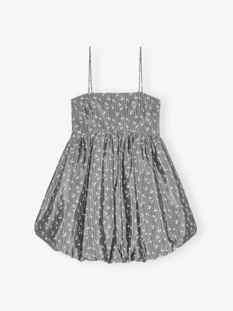 GREY JACQUARD STRAP MINI DRESS