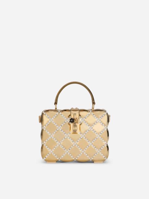 Resin Dolce Box bag with rhinestones