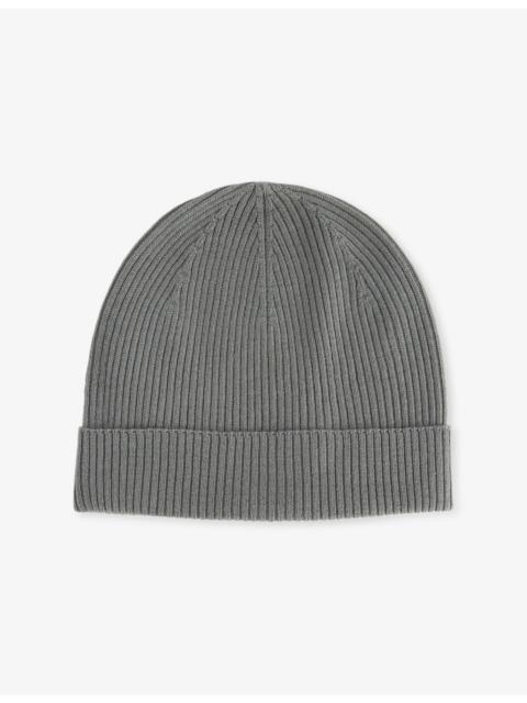 Ribbed Wool Beanie Hat