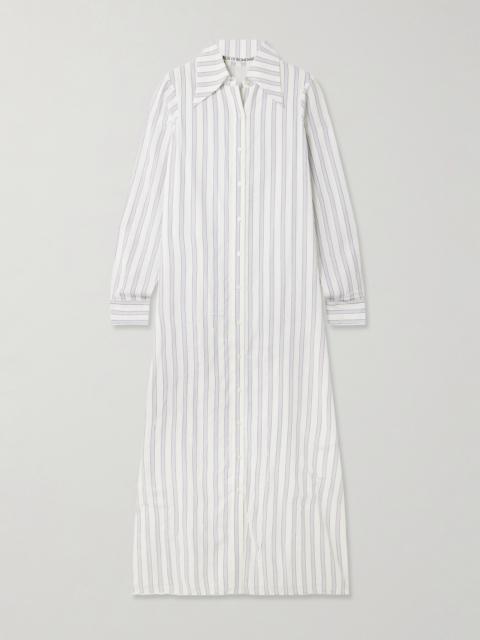 Lotte Striped Crepe Maxi Shirt Dress