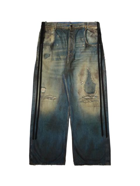 Ann Demeulemeester Distressed Olan 5-Pockets High Comfort Trousers Vintage Blue