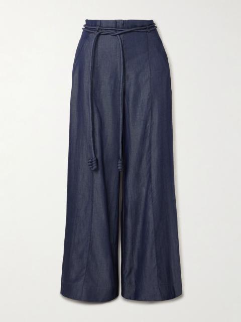 Belted TENCEL wide-leg pants Indigo