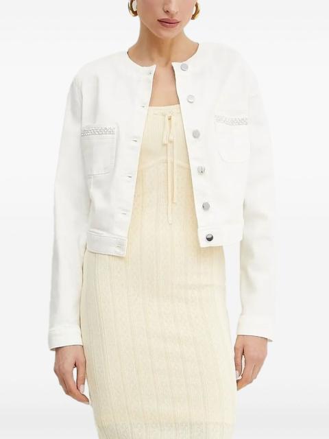 embellished button-fastening jacket