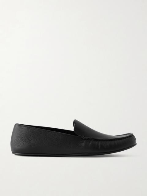 Leo Textured-leather Loafers