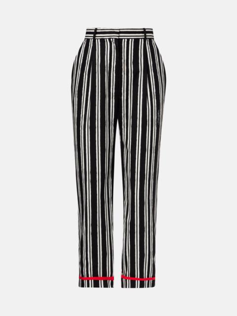 Striped cotton straight pants