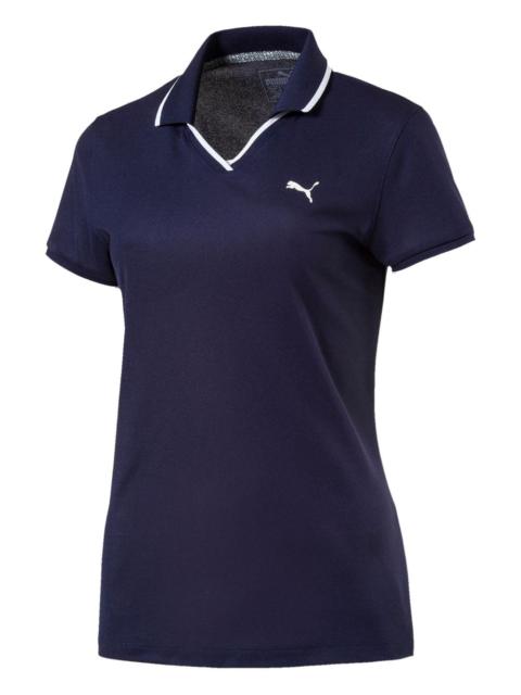 pique polo-collar top