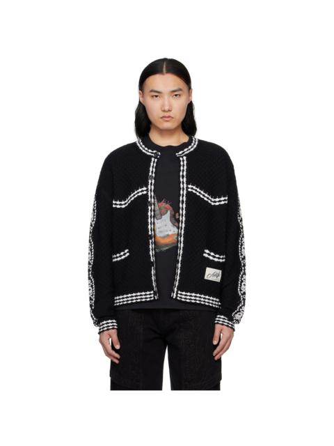Black Fantasia Round-Neck Cardigan