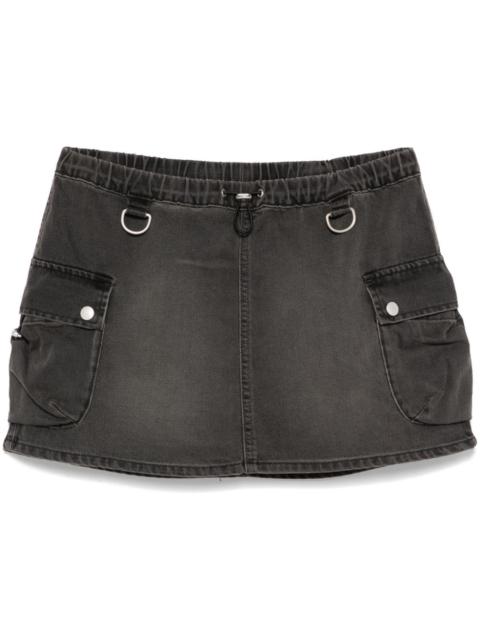 denim cargo mini skirt