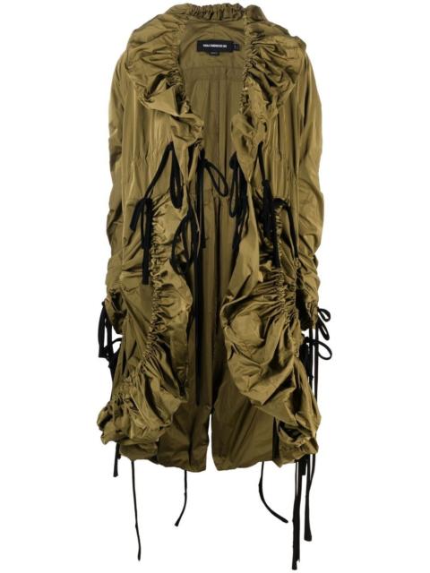 Drapey ruffled parka