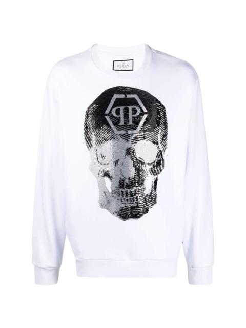 skull logo-print crew-neck sweatshirt