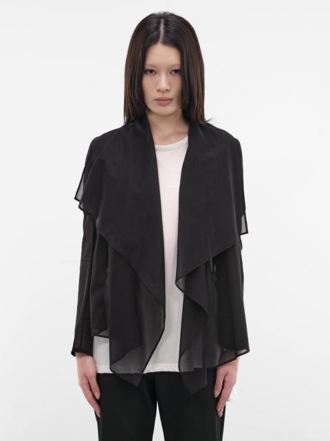Black Crepe Sheer Draped Jacket
